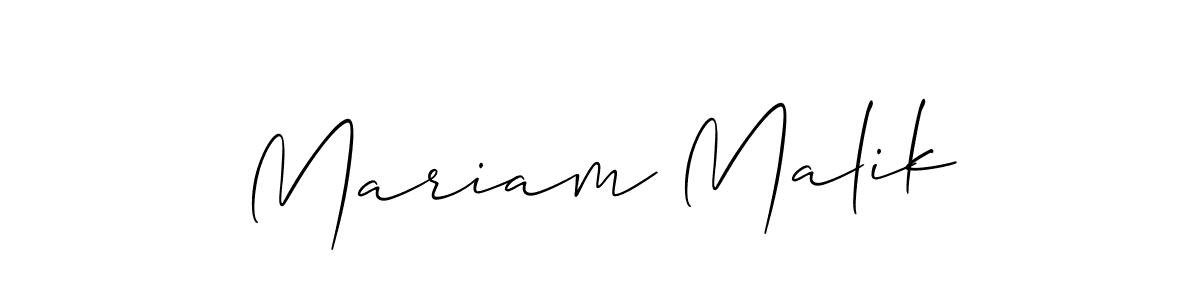 Allison_Script is a professional signature style that is perfect for those who want to add a touch of class to their signature. It is also a great choice for those who want to make their signature more unique. Get Mariam Malik name to fancy signature for free. Mariam Malik signature style 2 images and pictures png