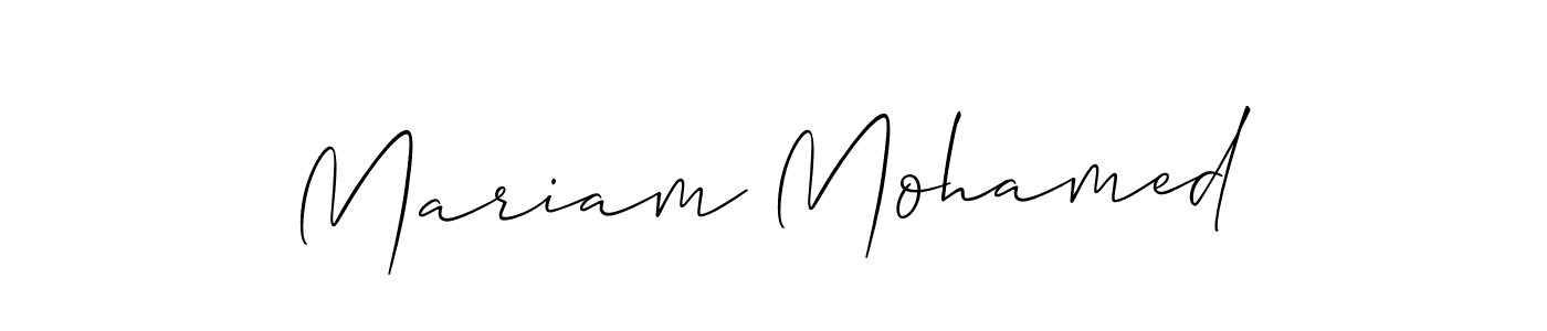 Allison_Script is a professional signature style that is perfect for those who want to add a touch of class to their signature. It is also a great choice for those who want to make their signature more unique. Get Mariam Mohamed name to fancy signature for free. Mariam Mohamed signature style 2 images and pictures png