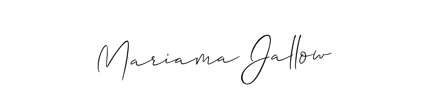 It looks lik you need a new signature style for name Mariama Jallow. Design unique handwritten (Allison_Script) signature with our free signature maker in just a few clicks. Mariama Jallow signature style 2 images and pictures png