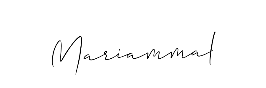 Use a signature maker to create a handwritten signature online. With this signature software, you can design (Allison_Script) your own signature for name Mariammal. Mariammal signature style 2 images and pictures png