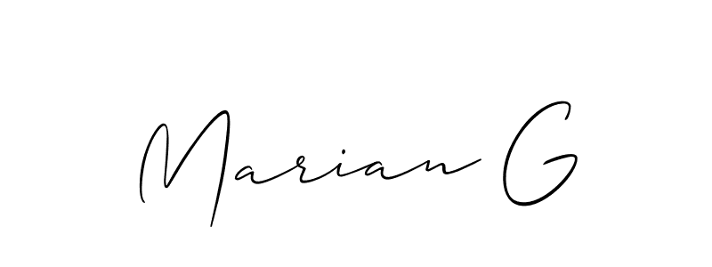 See photos of Marian G official signature by Spectra . Check more albums & portfolios. Read reviews & check more about Allison_Script font. Marian G signature style 2 images and pictures png