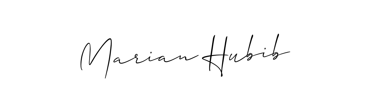 Make a beautiful signature design for name Marian Hubib. With this signature (Allison_Script) style, you can create a handwritten signature for free. Marian Hubib signature style 2 images and pictures png