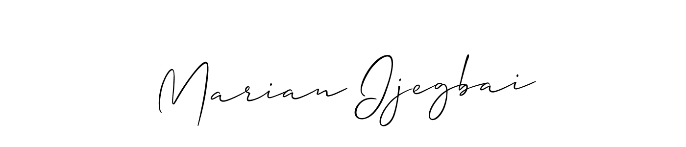 Make a short Marian Ijegbai signature style. Manage your documents anywhere anytime using Allison_Script. Create and add eSignatures, submit forms, share and send files easily. Marian Ijegbai signature style 2 images and pictures png
