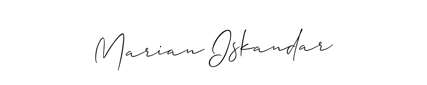 How to Draw Marian Iskandar signature style? Allison_Script is a latest design signature styles for name Marian Iskandar. Marian Iskandar signature style 2 images and pictures png