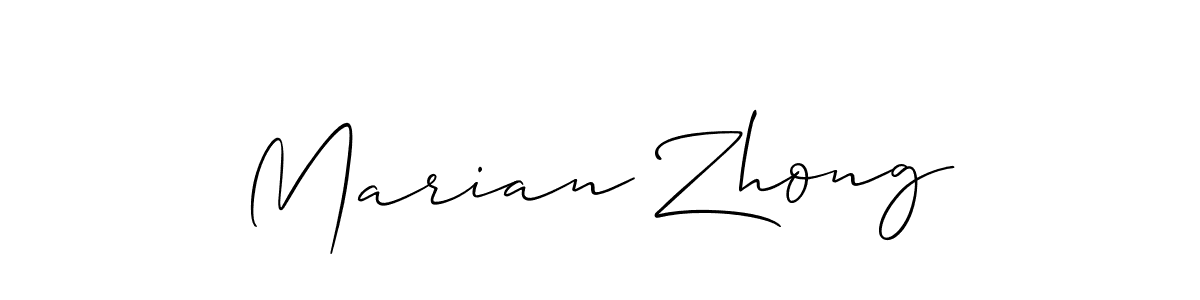 It looks lik you need a new signature style for name Marian Zhong. Design unique handwritten (Allison_Script) signature with our free signature maker in just a few clicks. Marian Zhong signature style 2 images and pictures png