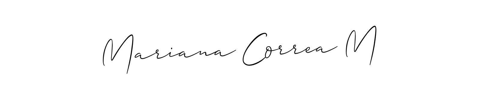 Create a beautiful signature design for name Mariana Correa M. With this signature (Allison_Script) fonts, you can make a handwritten signature for free. Mariana Correa M signature style 2 images and pictures png