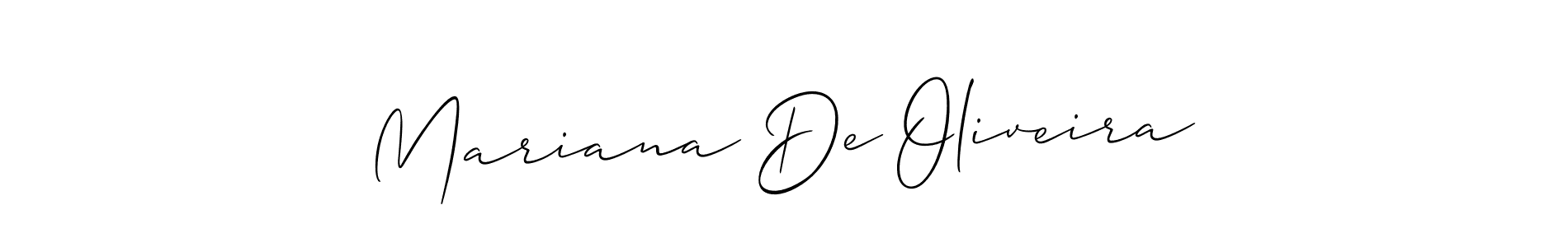 It looks lik you need a new signature style for name Mariana De Oliveira. Design unique handwritten (Allison_Script) signature with our free signature maker in just a few clicks. Mariana De Oliveira signature style 2 images and pictures png