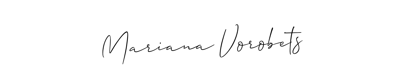 Mariana Vorobets stylish signature style. Best Handwritten Sign (Allison_Script) for my name. Handwritten Signature Collection Ideas for my name Mariana Vorobets. Mariana Vorobets signature style 2 images and pictures png