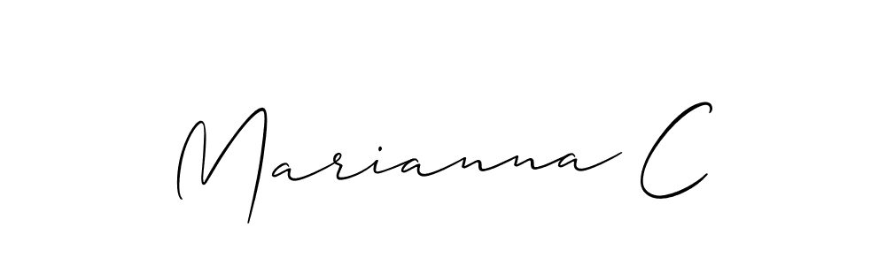 Allison_Script is a professional signature style that is perfect for those who want to add a touch of class to their signature. It is also a great choice for those who want to make their signature more unique. Get Marianna C name to fancy signature for free. Marianna C signature style 2 images and pictures png