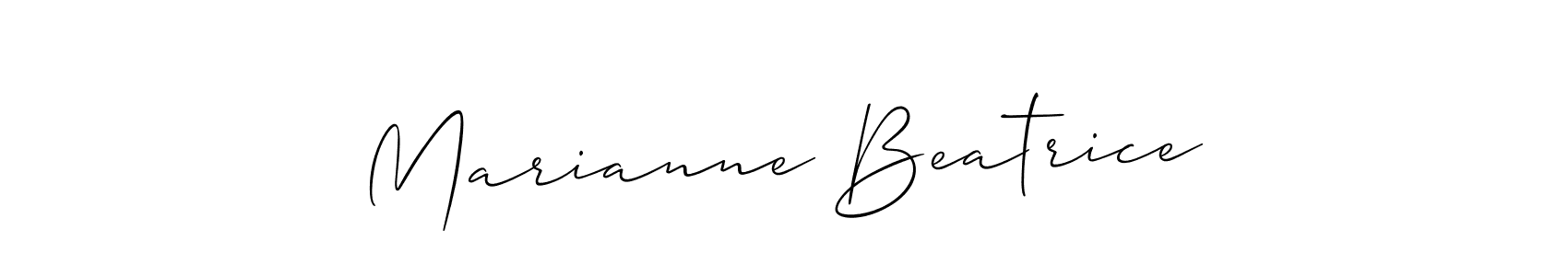 You should practise on your own different ways (Allison_Script) to write your name (Marianne Beatrice) in signature. don't let someone else do it for you. Marianne Beatrice signature style 2 images and pictures png