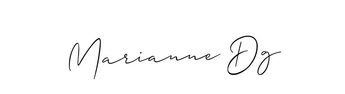 Use a signature maker to create a handwritten signature online. With this signature software, you can design (Allison_Script) your own signature for name Marianne Dg. Marianne Dg signature style 2 images and pictures png