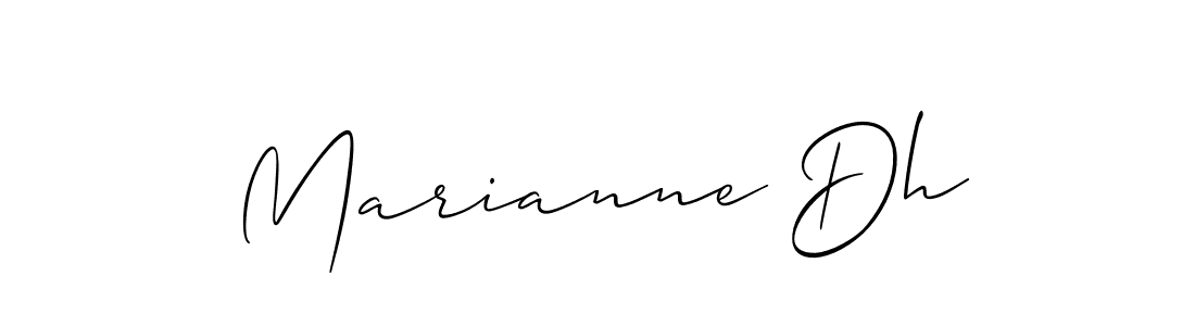 How to make Marianne Dh signature? Allison_Script is a professional autograph style. Create handwritten signature for Marianne Dh name. Marianne Dh signature style 2 images and pictures png