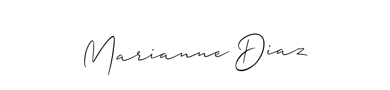 Allison_Script is a professional signature style that is perfect for those who want to add a touch of class to their signature. It is also a great choice for those who want to make their signature more unique. Get Marianne Diaz name to fancy signature for free. Marianne Diaz signature style 2 images and pictures png