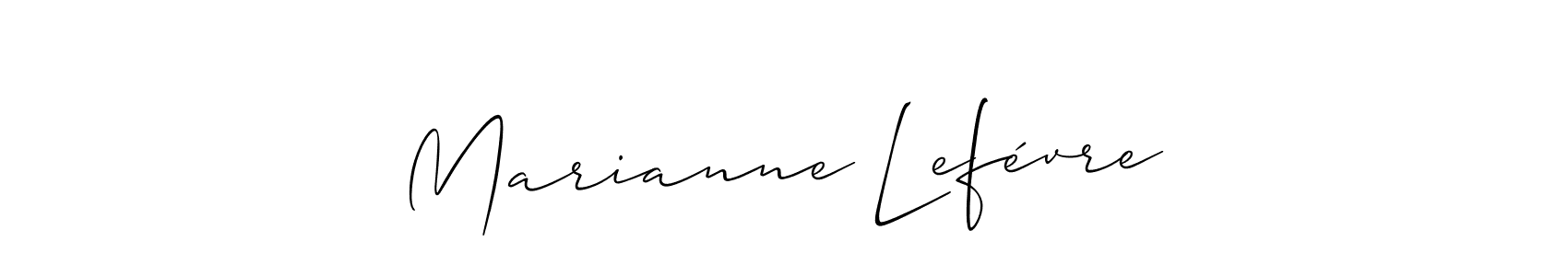 Make a short Marianne Lefévre signature style. Manage your documents anywhere anytime using Allison_Script. Create and add eSignatures, submit forms, share and send files easily. Marianne Lefévre signature style 2 images and pictures png