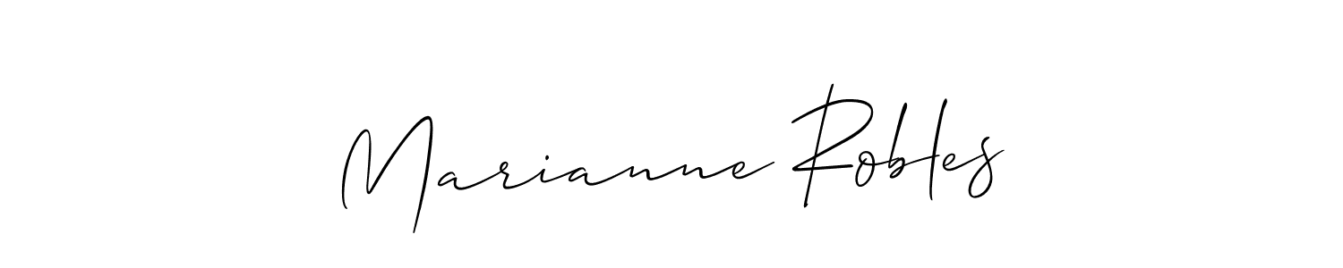 Create a beautiful signature design for name Marianne Robles. With this signature (Allison_Script) fonts, you can make a handwritten signature for free. Marianne Robles signature style 2 images and pictures png