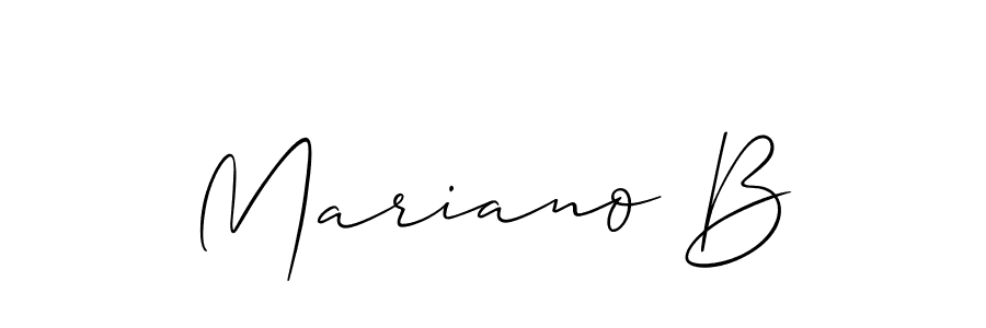 Make a beautiful signature design for name Mariano B. With this signature (Allison_Script) style, you can create a handwritten signature for free. Mariano B signature style 2 images and pictures png