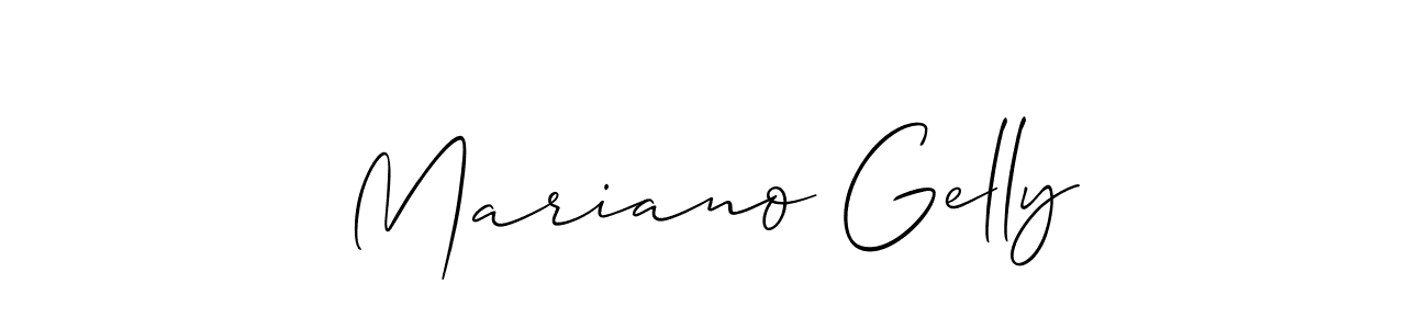 if you are searching for the best signature style for your name Mariano Gelly. so please give up your signature search. here we have designed multiple signature styles  using Allison_Script. Mariano Gelly signature style 2 images and pictures png