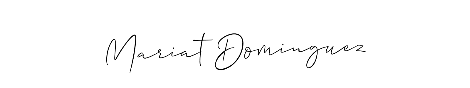 Mariat Dominguez stylish signature style. Best Handwritten Sign (Allison_Script) for my name. Handwritten Signature Collection Ideas for my name Mariat Dominguez. Mariat Dominguez signature style 2 images and pictures png