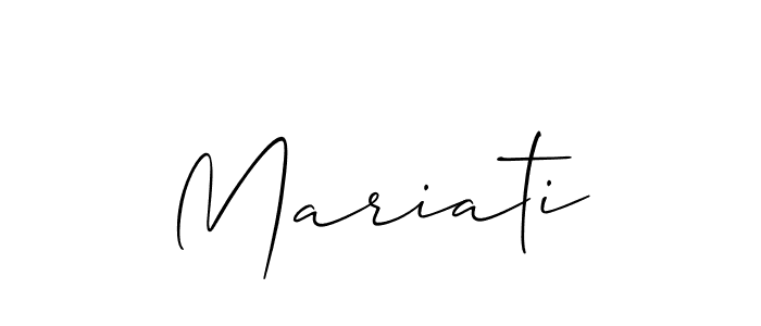 Once you've used our free online signature maker to create your best signature Allison_Script style, it's time to enjoy all of the benefits that Mariati name signing documents. Mariati signature style 2 images and pictures png