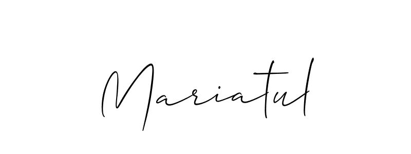 Also You can easily find your signature by using the search form. We will create Mariatul name handwritten signature images for you free of cost using Allison_Script sign style. Mariatul signature style 2 images and pictures png