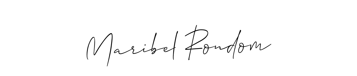 How to make Maribel Rondom name signature. Use Allison_Script style for creating short signs online. This is the latest handwritten sign. Maribel Rondom signature style 2 images and pictures png