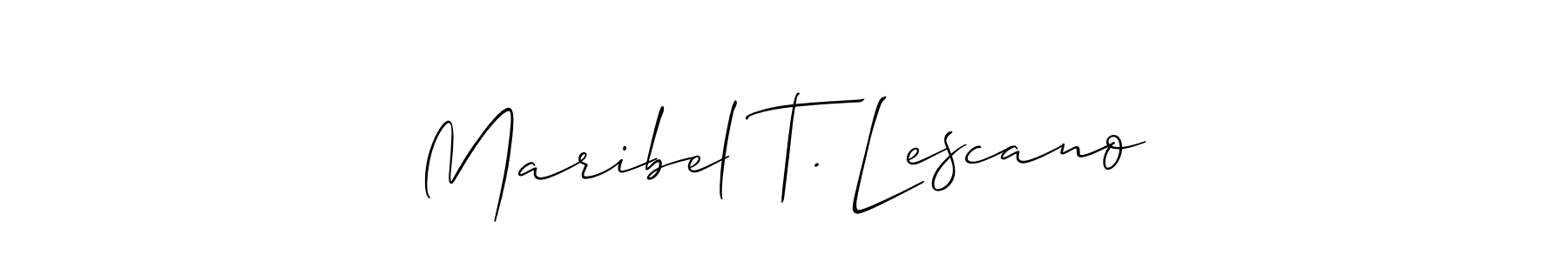 How to make Maribel T. Lescano name signature. Use Allison_Script style for creating short signs online. This is the latest handwritten sign. Maribel T. Lescano signature style 2 images and pictures png