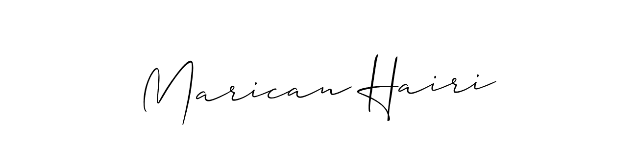 Design your own signature with our free online signature maker. With this signature software, you can create a handwritten (Allison_Script) signature for name Marican Hairi. Marican Hairi signature style 2 images and pictures png