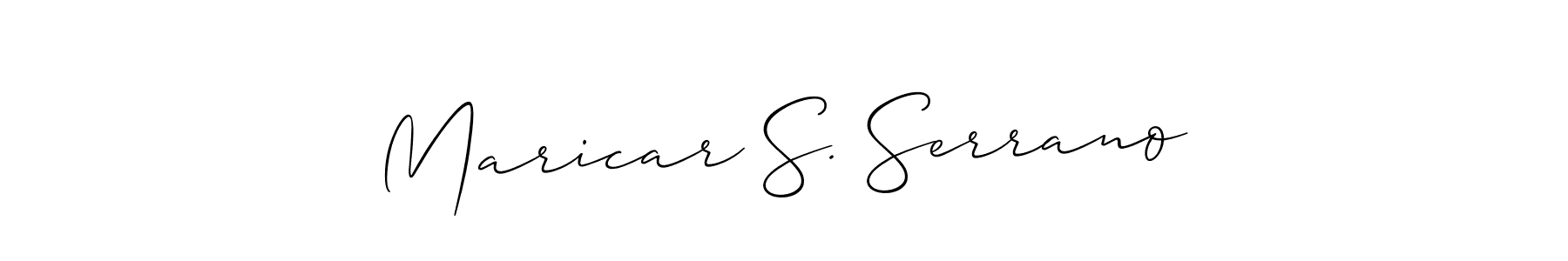 How to make Maricar S. Serrano name signature. Use Allison_Script style for creating short signs online. This is the latest handwritten sign. Maricar S. Serrano signature style 2 images and pictures png