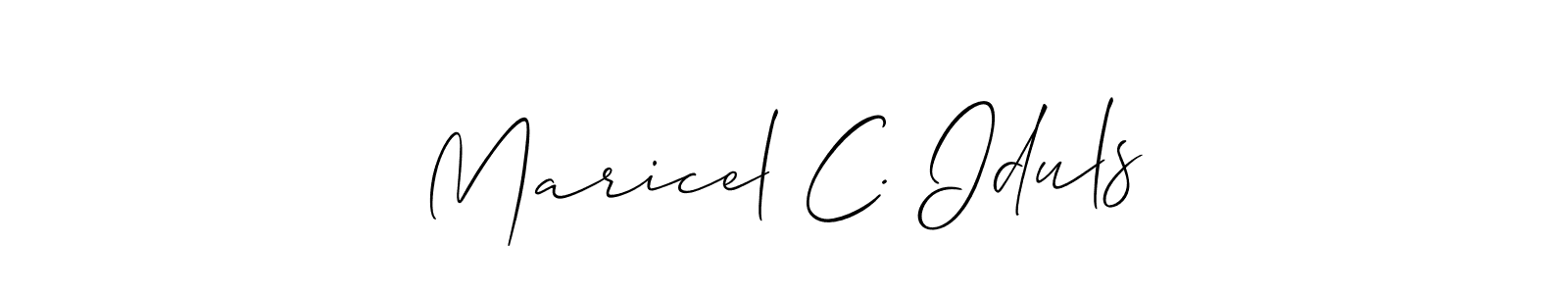 It looks lik you need a new signature style for name Maricel C. Iduls. Design unique handwritten (Allison_Script) signature with our free signature maker in just a few clicks. Maricel C. Iduls signature style 2 images and pictures png