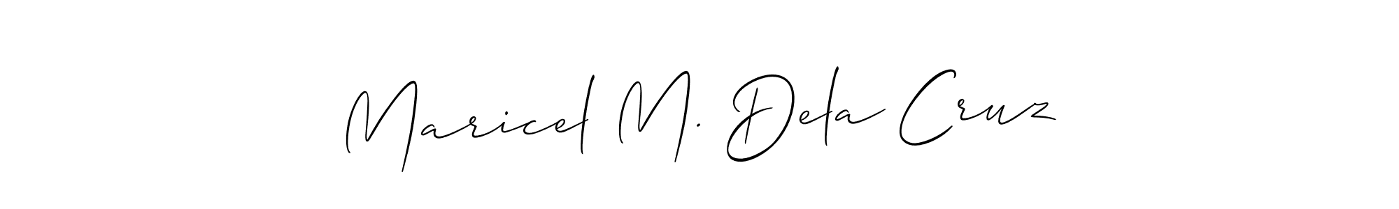 Also You can easily find your signature by using the search form. We will create Maricel M. Dela Cruz name handwritten signature images for you free of cost using Allison_Script sign style. Maricel M. Dela Cruz signature style 2 images and pictures png