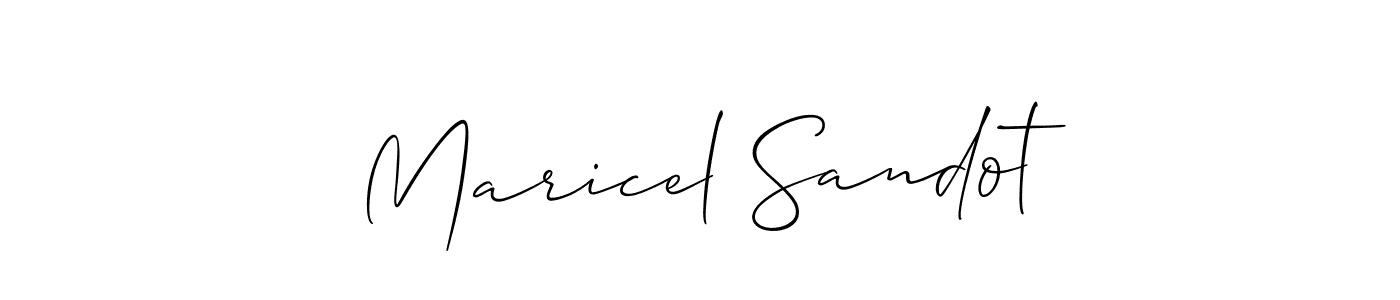 Make a short Maricel Sandot signature style. Manage your documents anywhere anytime using Allison_Script. Create and add eSignatures, submit forms, share and send files easily. Maricel Sandot signature style 2 images and pictures png