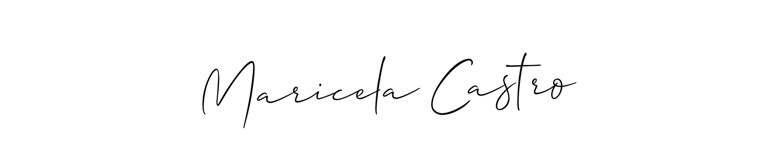 How to make Maricela Castro name signature. Use Allison_Script style for creating short signs online. This is the latest handwritten sign. Maricela Castro signature style 2 images and pictures png