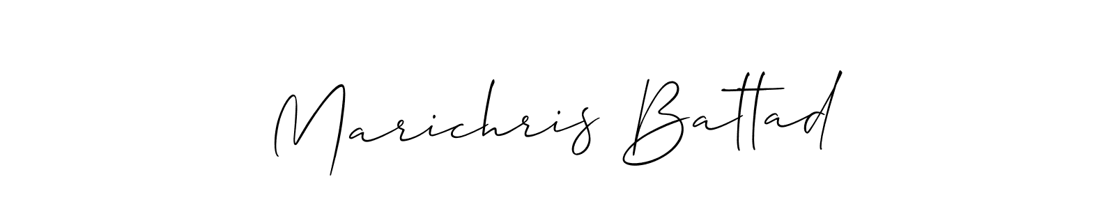 Allison_Script is a professional signature style that is perfect for those who want to add a touch of class to their signature. It is also a great choice for those who want to make their signature more unique. Get Marichris Battad name to fancy signature for free. Marichris Battad signature style 2 images and pictures png