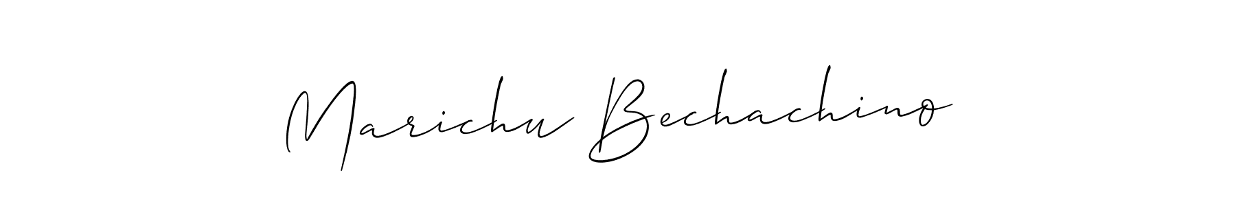 Allison_Script is a professional signature style that is perfect for those who want to add a touch of class to their signature. It is also a great choice for those who want to make their signature more unique. Get Marichu Bechachino name to fancy signature for free. Marichu Bechachino signature style 2 images and pictures png