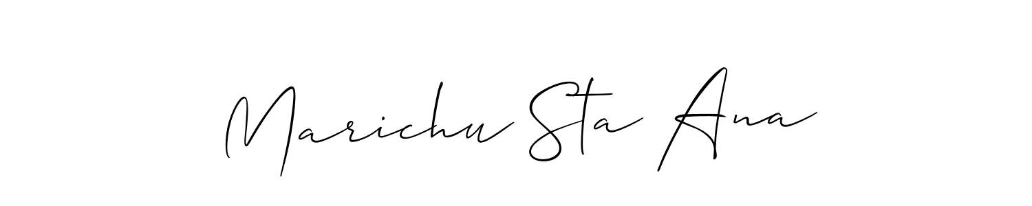 It looks lik you need a new signature style for name Marichu Sta Ana. Design unique handwritten (Allison_Script) signature with our free signature maker in just a few clicks. Marichu Sta Ana signature style 2 images and pictures png