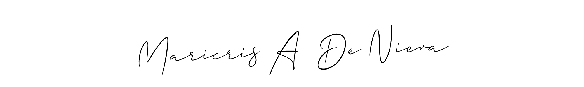 Check out images of Autograph of Maricris A  De Nieva name. Actor Maricris A  De Nieva Signature Style. Allison_Script is a professional sign style online. Maricris A  De Nieva signature style 2 images and pictures png