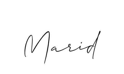 Make a beautiful signature design for name Marid. With this signature (Allison_Script) style, you can create a handwritten signature for free. Marid signature style 2 images and pictures png