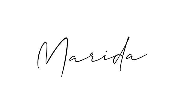 How to make Marida name signature. Use Allison_Script style for creating short signs online. This is the latest handwritten sign. Marida signature style 2 images and pictures png