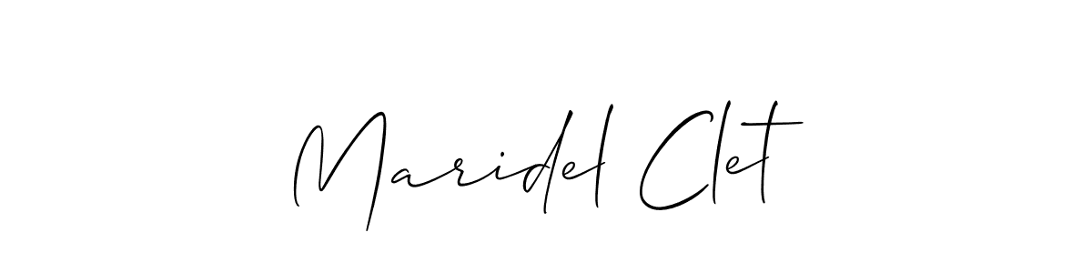 Create a beautiful signature design for name Maridel Clet. With this signature (Allison_Script) fonts, you can make a handwritten signature for free. Maridel Clet signature style 2 images and pictures png