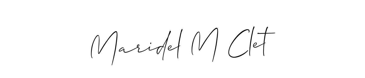 Allison_Script is a professional signature style that is perfect for those who want to add a touch of class to their signature. It is also a great choice for those who want to make their signature more unique. Get Maridel M Clet name to fancy signature for free. Maridel M Clet signature style 2 images and pictures png