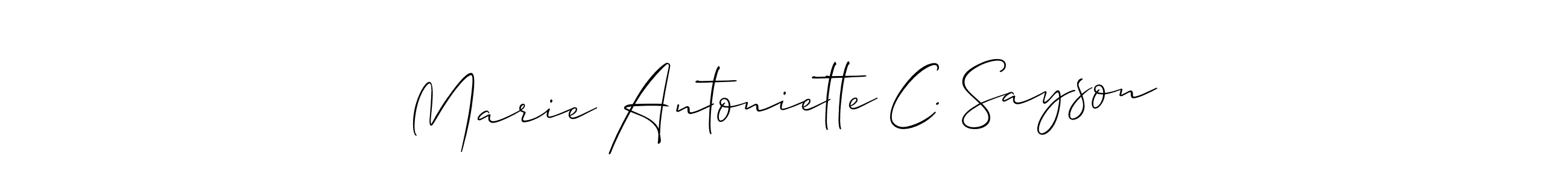 Also we have Marie Antoniette C. Sayson name is the best signature style. Create professional handwritten signature collection using Allison_Script autograph style. Marie Antoniette C. Sayson signature style 2 images and pictures png