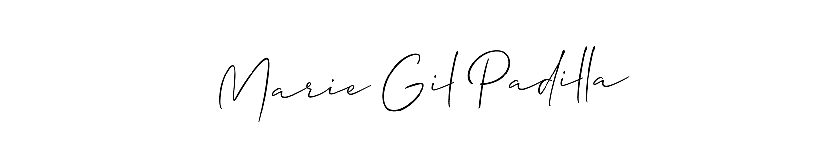It looks lik you need a new signature style for name Marie Gil Padilla. Design unique handwritten (Allison_Script) signature with our free signature maker in just a few clicks. Marie Gil Padilla signature style 2 images and pictures png