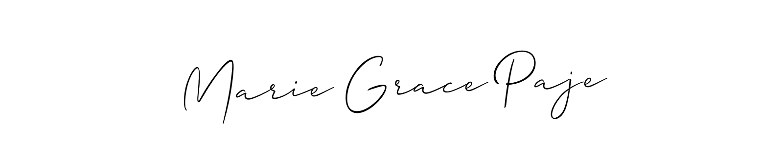 Allison_Script is a professional signature style that is perfect for those who want to add a touch of class to their signature. It is also a great choice for those who want to make their signature more unique. Get Marie Grace Paje name to fancy signature for free. Marie Grace Paje signature style 2 images and pictures png