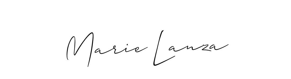 You should practise on your own different ways (Allison_Script) to write your name (Marie Lanza) in signature. don't let someone else do it for you. Marie Lanza signature style 2 images and pictures png