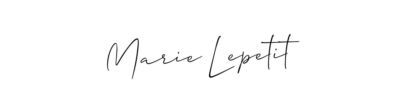 It looks lik you need a new signature style for name Marie Lepetit. Design unique handwritten (Allison_Script) signature with our free signature maker in just a few clicks. Marie Lepetit signature style 2 images and pictures png