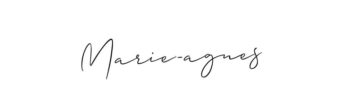 Design your own signature with our free online signature maker. With this signature software, you can create a handwritten (Allison_Script) signature for name Marie-agnes. Marie-agnes signature style 2 images and pictures png