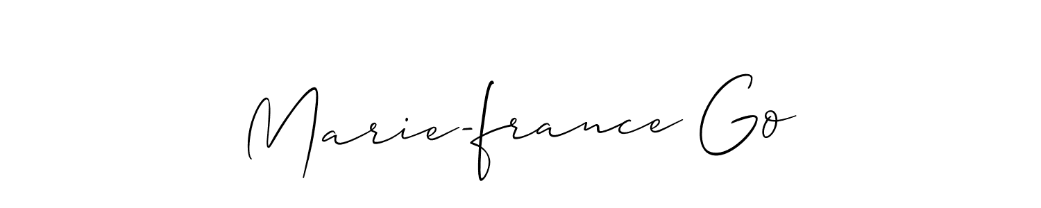 Also we have Marie-france Go name is the best signature style. Create professional handwritten signature collection using Allison_Script autograph style. Marie-france Go signature style 2 images and pictures png