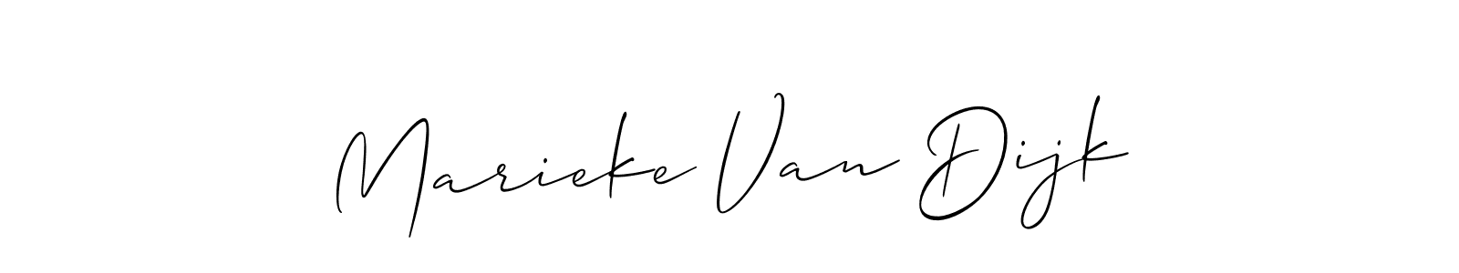 You should practise on your own different ways (Allison_Script) to write your name (Marieke Van Dijk) in signature. don't let someone else do it for you. Marieke Van Dijk signature style 2 images and pictures png