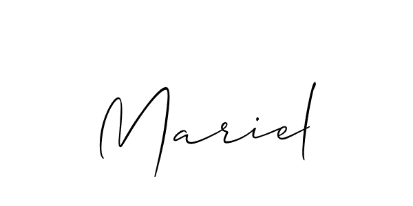 Design your own signature with our free online signature maker. With this signature software, you can create a handwritten (Allison_Script) signature for name Mariel. Mariel signature style 2 images and pictures png