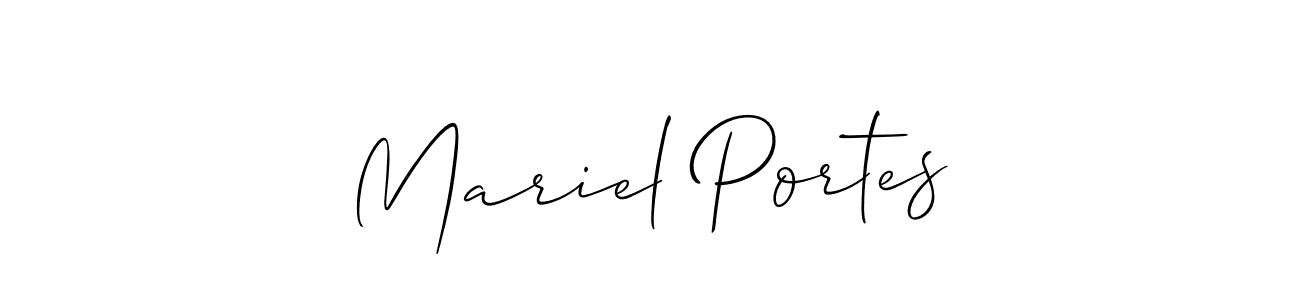 if you are searching for the best signature style for your name Mariel Portes. so please give up your signature search. here we have designed multiple signature styles  using Allison_Script. Mariel Portes signature style 2 images and pictures png